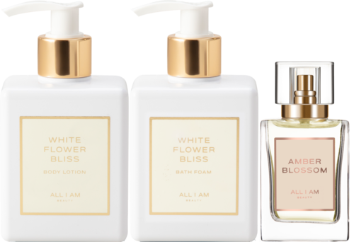 ALL I AM BEAUTY EdP, Bath Foam and Body Lotion
