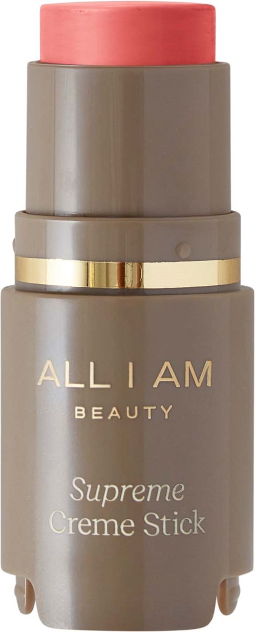 En beige och rosa lösningsprodukt märkt 'Supreme Creme Stick' från All I Am Beauty.