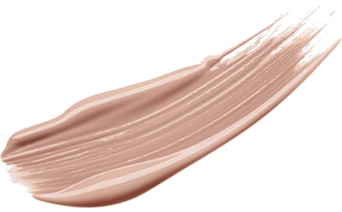 En beige kräm som är utjämnad med mjuka drag, ser ut som foundation eller concealer.