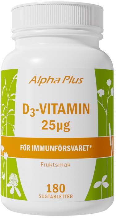 Alpha Plus D3-vitamin 25µg 180 Tabs