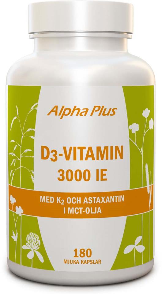 Alpha Plus D3-vitamin 3000 IE + K2 180 Soft Caps