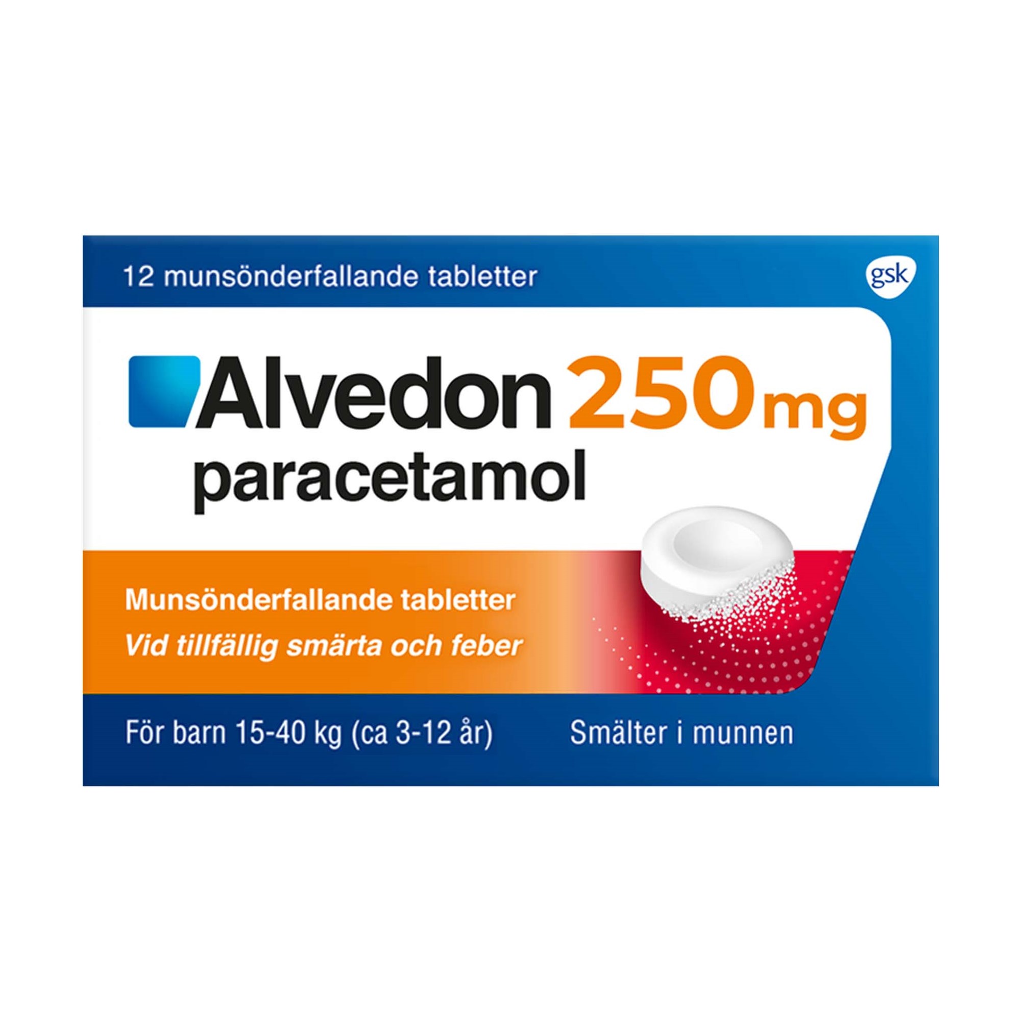 Läs mer om Alvedon Munsönderfallande Tablett 250mg 12 st