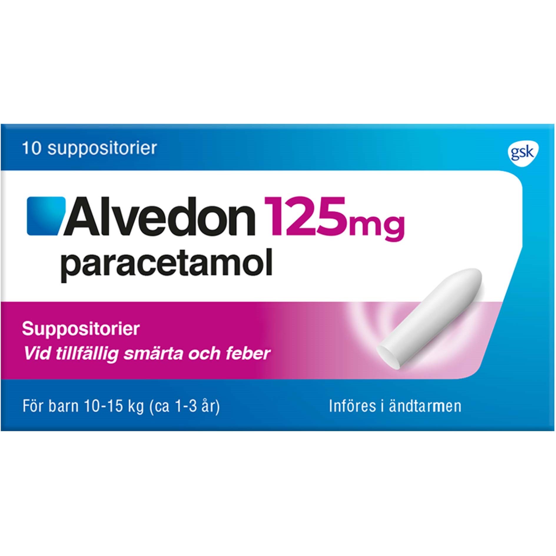 Alvedon Supp 125mg 10 st