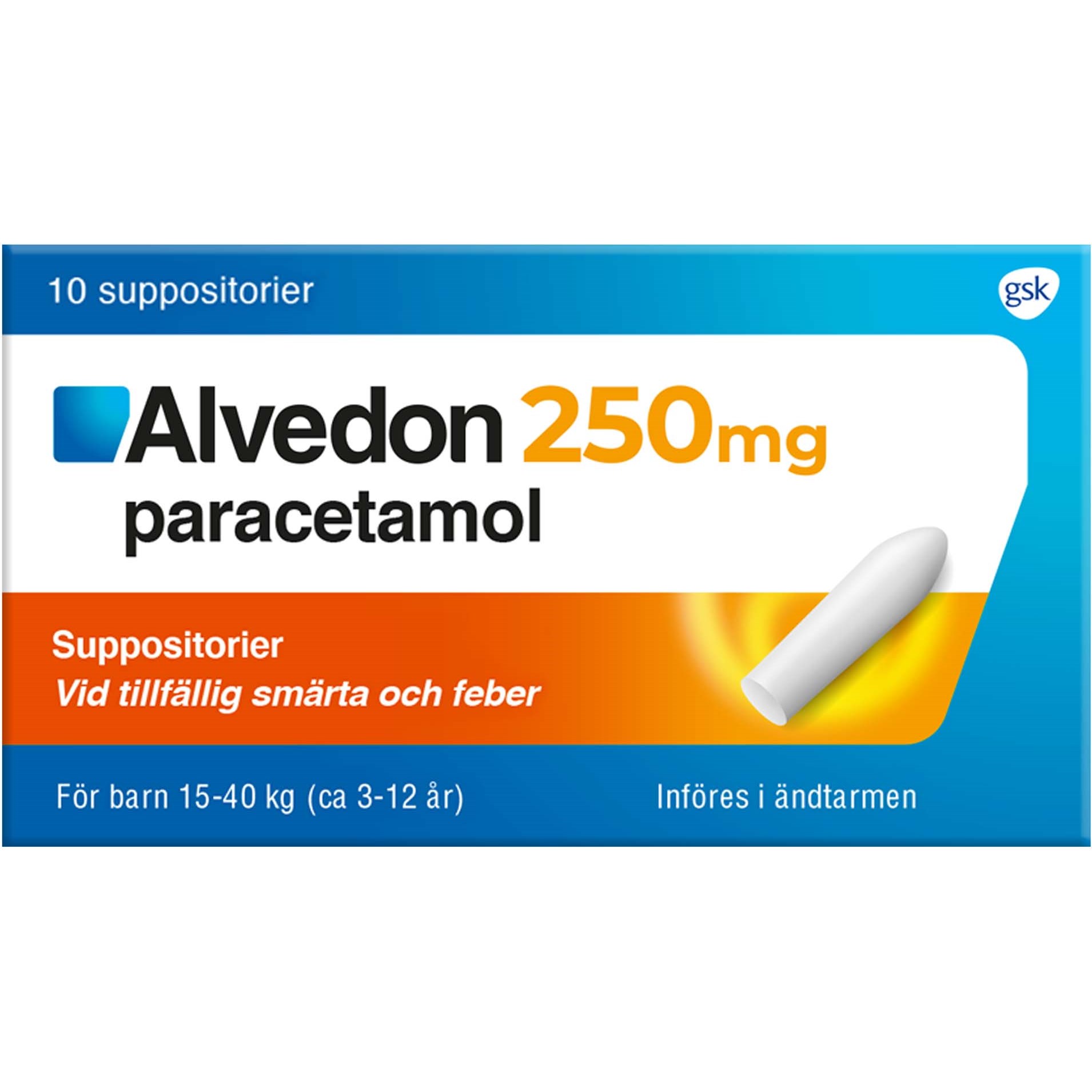 Alvedon Supp 250mg 10 st