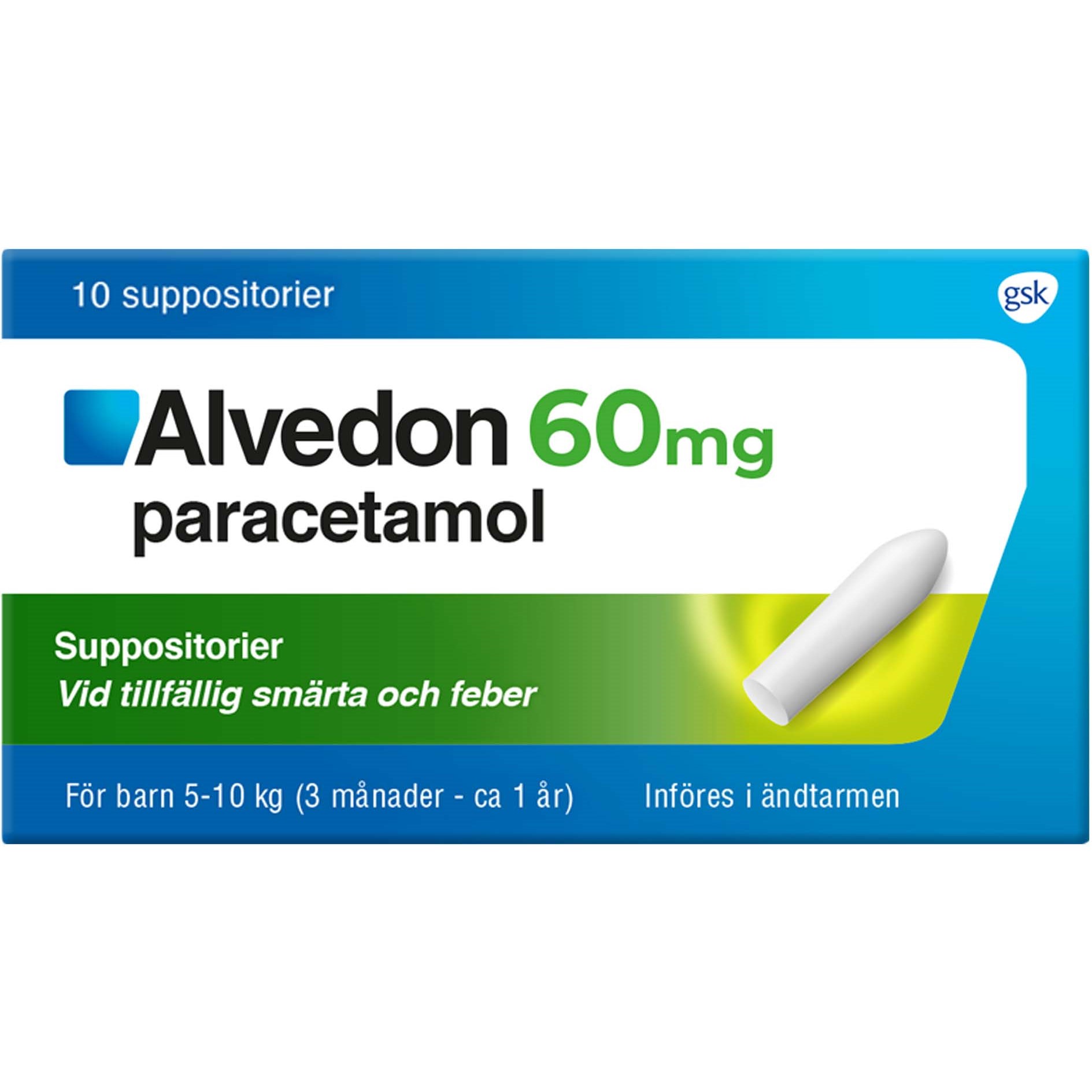 Alvedon Supp 60mg 10 st