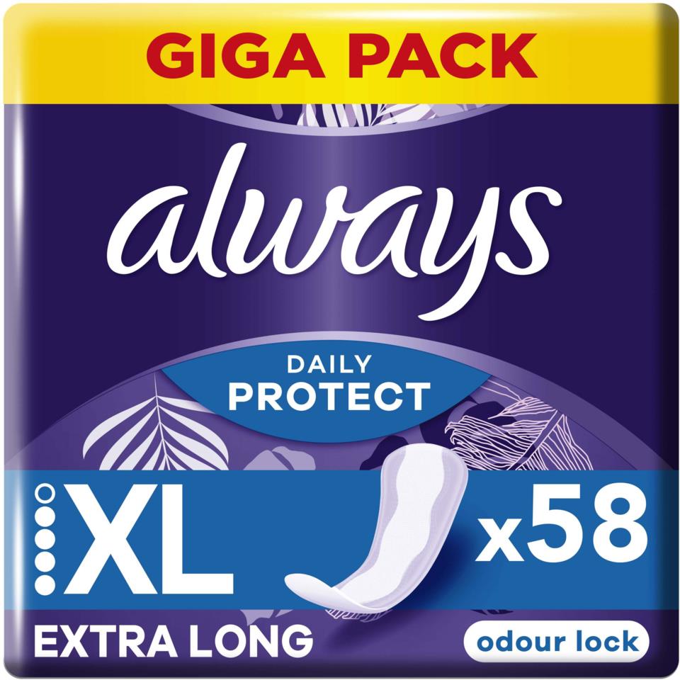 Always Daily Protect Extra Long Odour Lock Panty Liners 65