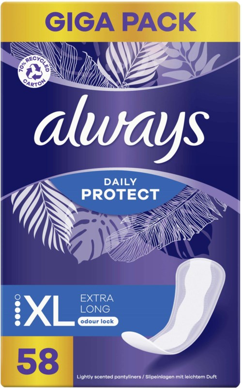 Always Daily Protect Extra Long Odour Lock Panty Liners