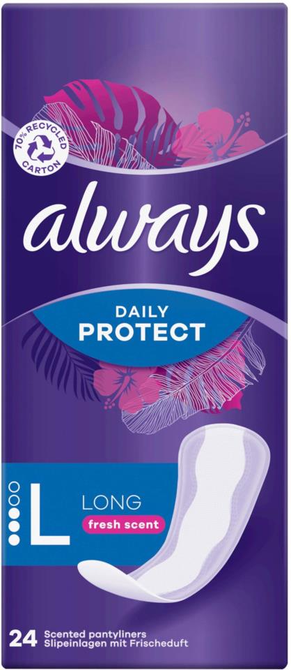 Always Daily Protect Long Panty Liners 24 Count