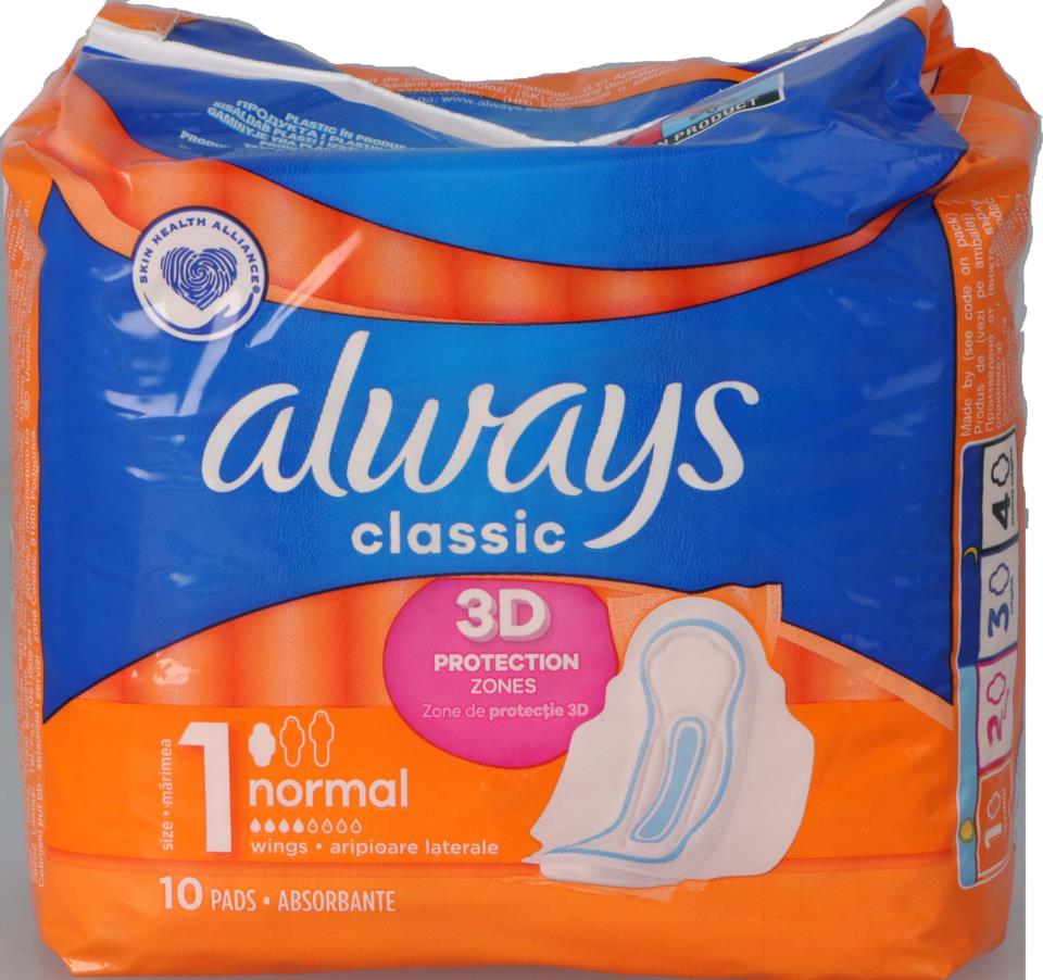 Always Pads Rash Always Classic Normal 10 Pads | lyko.com