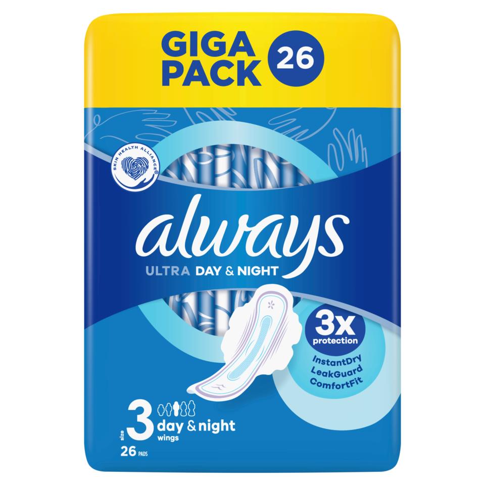 Always Ultra Day & Night (Size 3) with wings 26 Pads