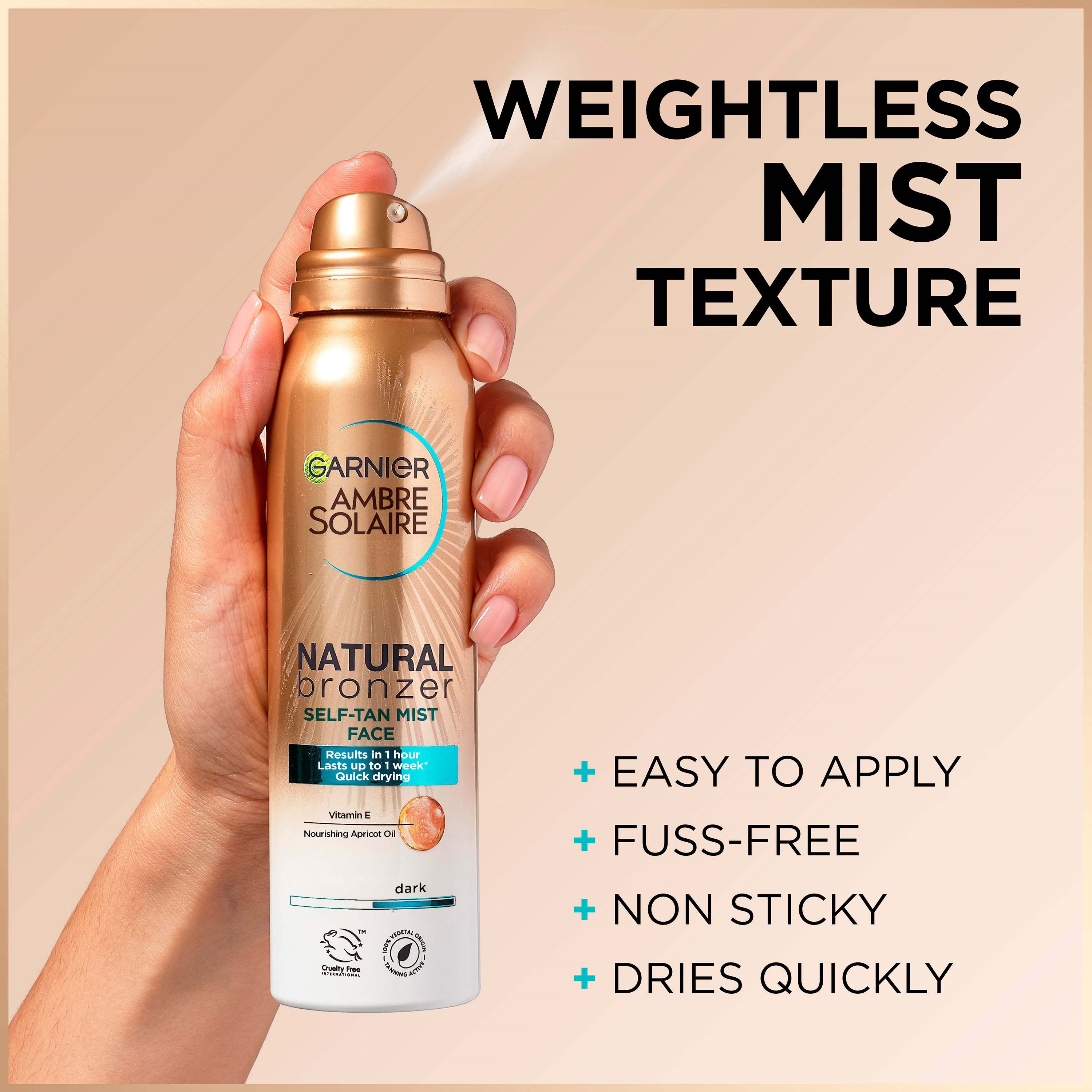 Garnier Ambre Solaire Natural Bronzer Self-Tan Mist Face for Normal (obrázok 5)