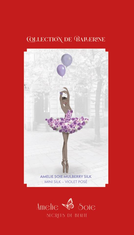 Amelie Soie Premium Collection Collection de Ballerine Mini Silk Violet Posé