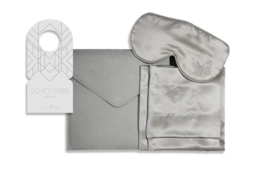 Amelie Soie Secrets de beauté Premium Collection The Perfect Duo Silk Pillow & Silk Sleep Mask Grey