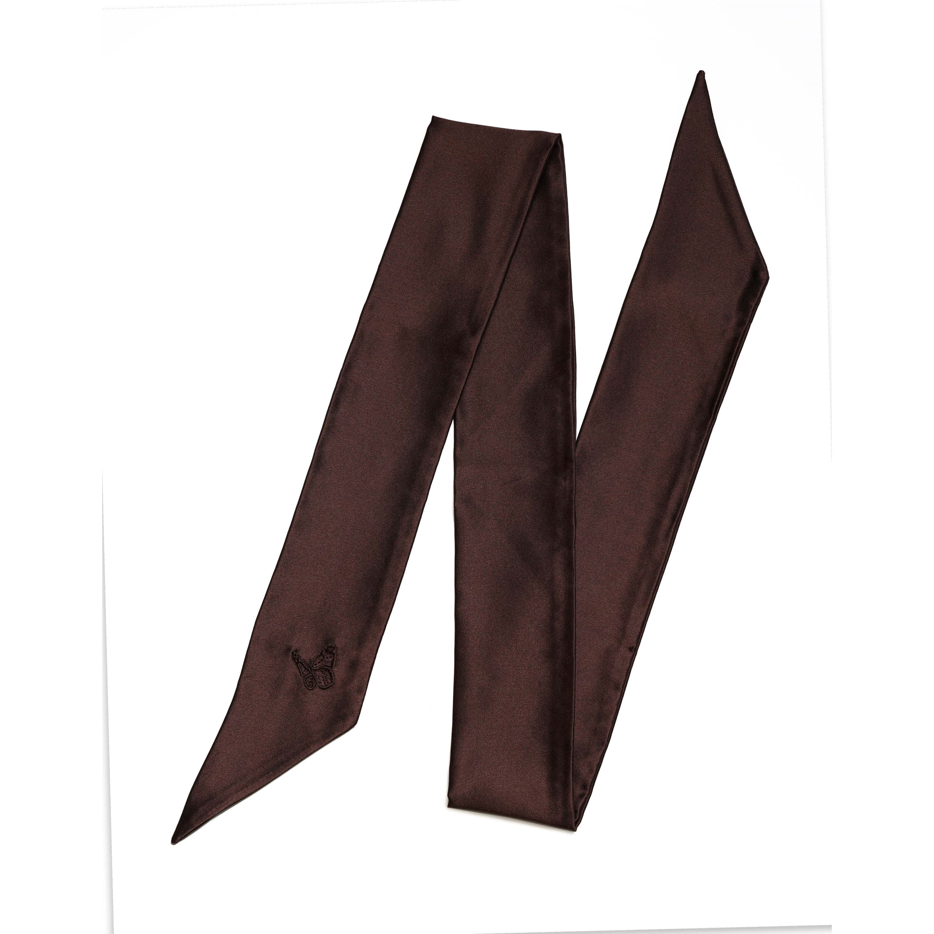 Amelie Soie Secrets de beauté Silk Scarf Brown