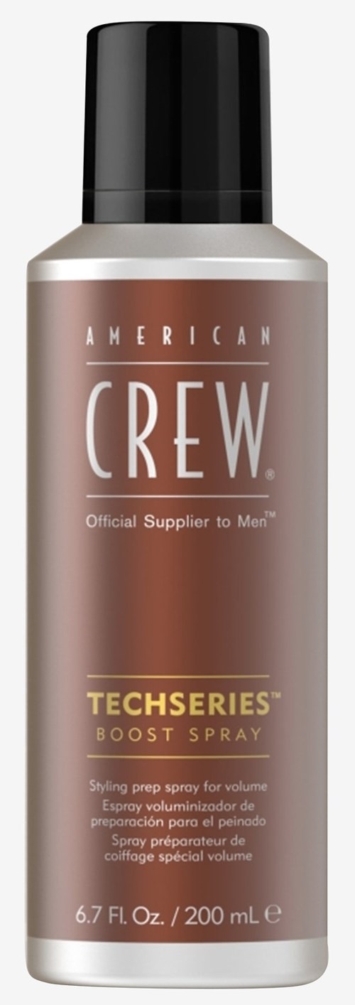 Spryskiwacz z etykietą 'American Crew TechSeries Boost Spray' do zwiększania objętości włosów męskich, 6,7 uncji.