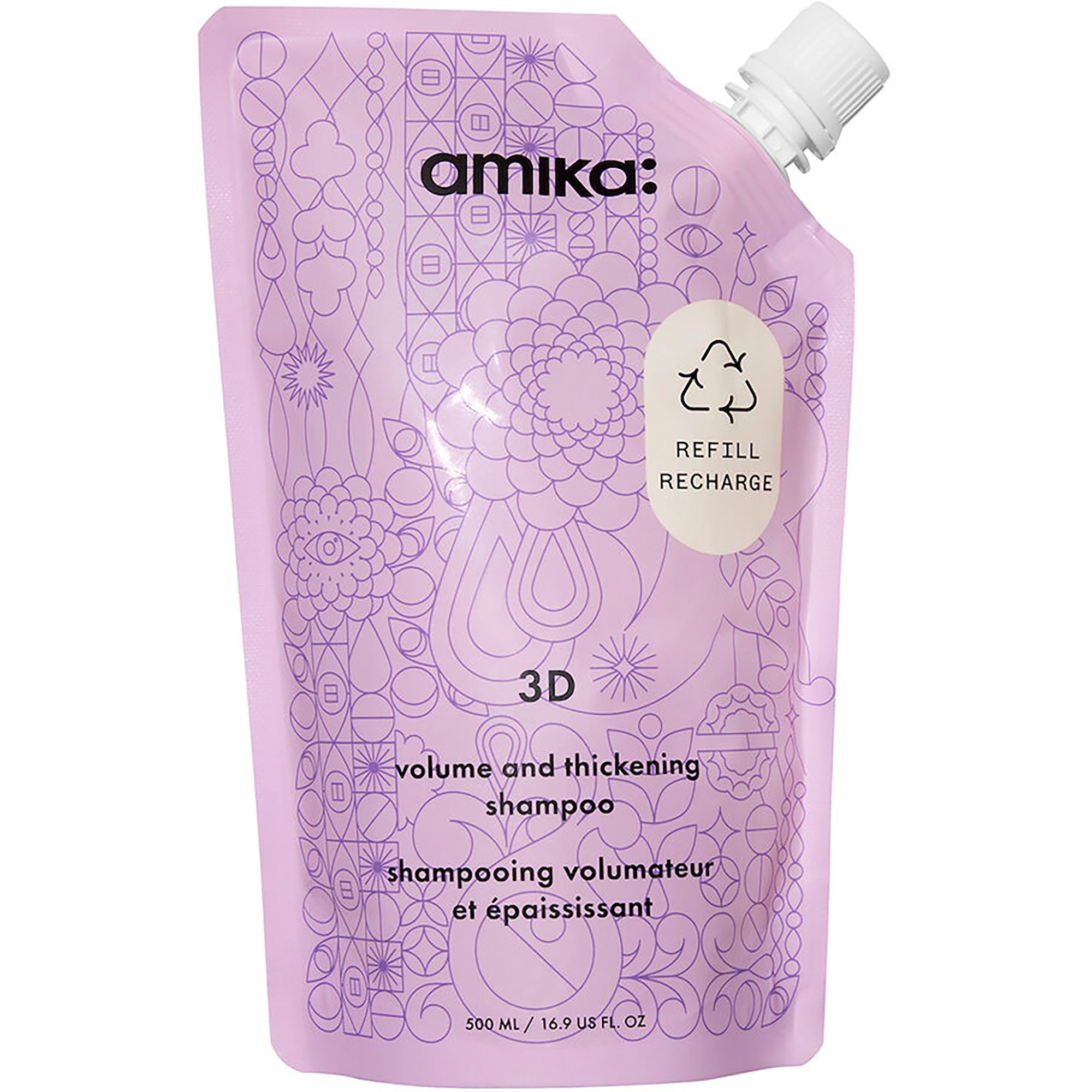 Amika 3D Volume & Thickening Shampoo Refill 500ml