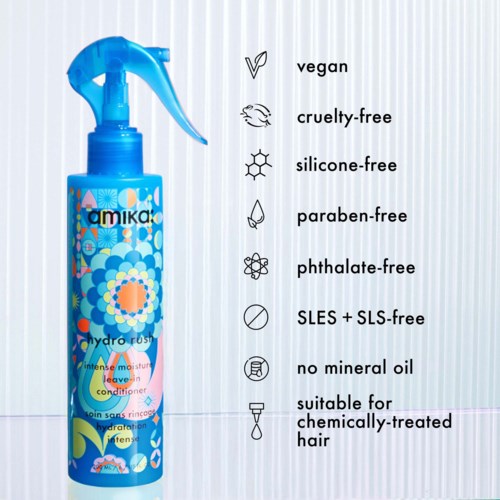 Несмываемый кондиционер Amika Hydro Rush Intense Moisture увлажняющий, против пушения, для сухих волос, 200 мл — фото 8