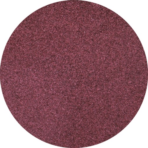 En rund, rosa-aktig röd, glittrig yta med en grov textur.