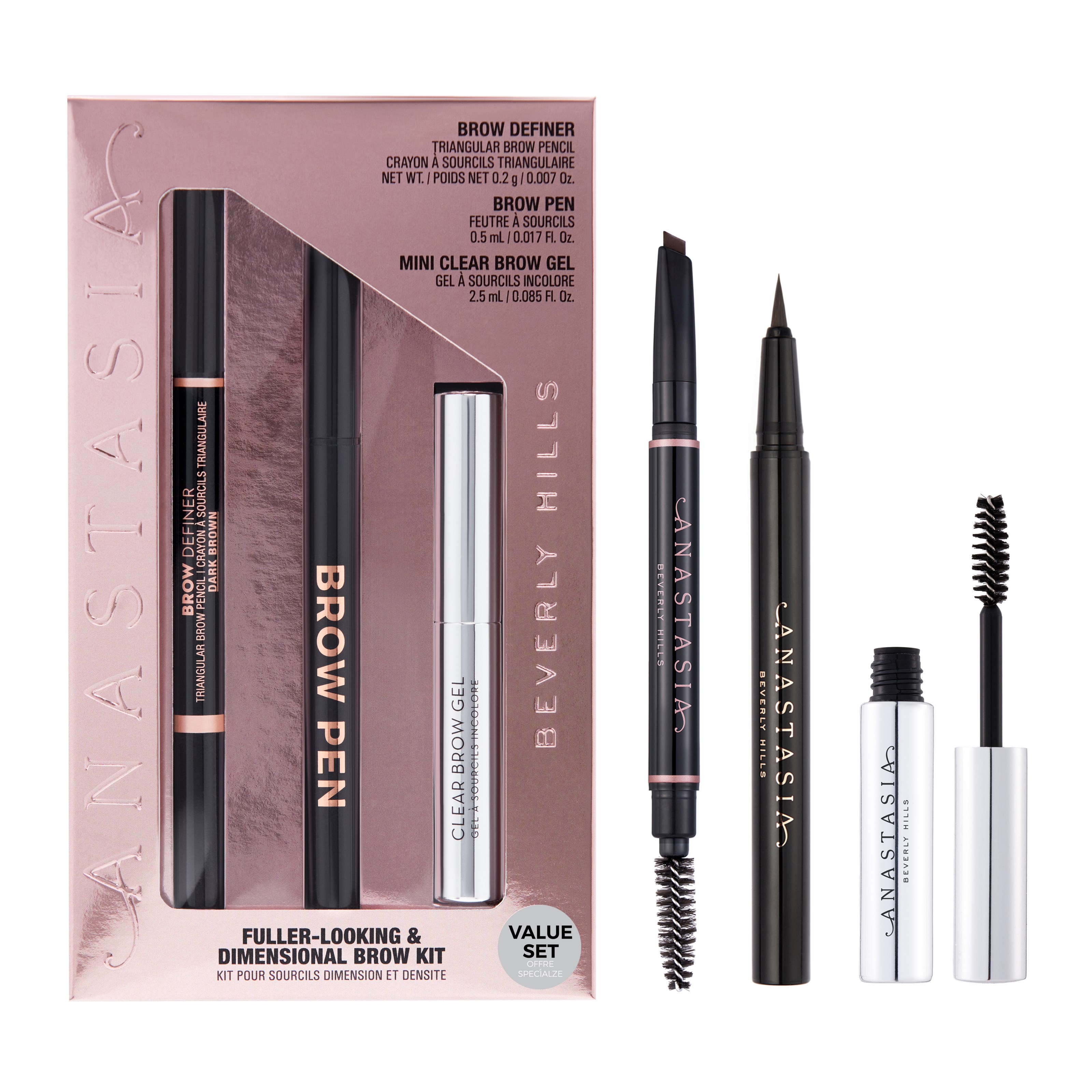 Anastasia Beverly Hills Fuller Looking + Dimensional Brows Kit Dark Br