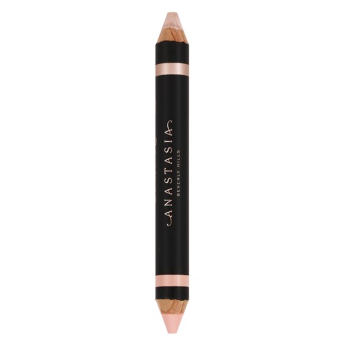En dobbelended sminkpenn med svart kropp, rosa og svart spiss, og merket "Anastasia Beverly Hills".