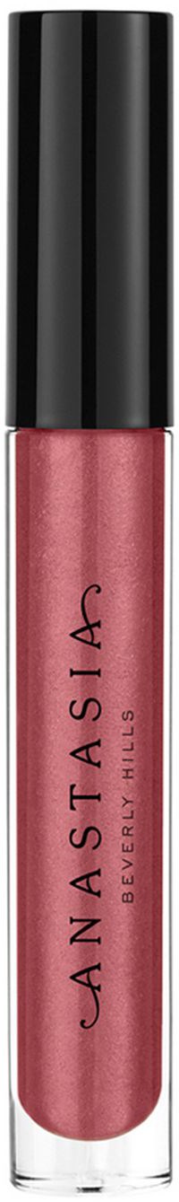 En leppeglansrør med svart kork og rosa gloss inne, merket 'Anastasia Beverly Hills'.