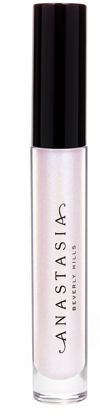 En leppeglans med svart hette, klar tube og hvit skimmer innvendig. Merket er Anastasia Beverly Hills.