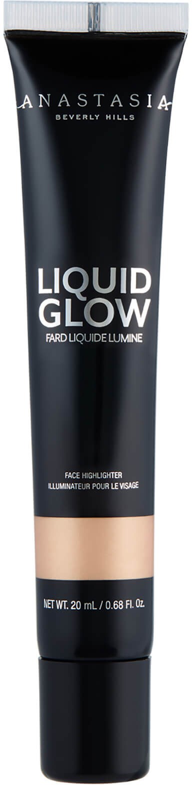 A black tube of highlighter labeled 'Liquid Glow' by Anastasia Beverly Hills, 20 ml size.