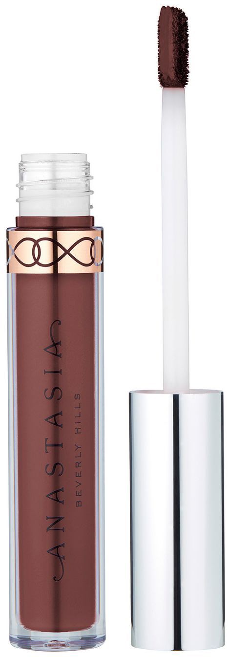 Leppeglossrør med applikator, merket Anastasia Beverly Hills, med mørkbrunt gloss.