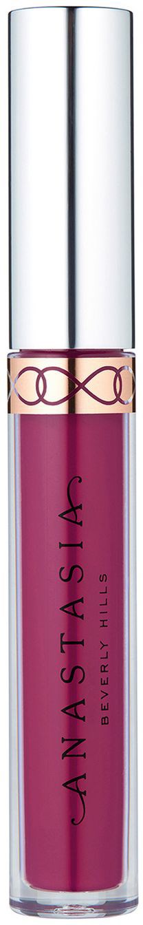 En tube med rosa leppglans med sølvhette og gullbånd, med merkevarenavn Anastasia Beverly Hills.