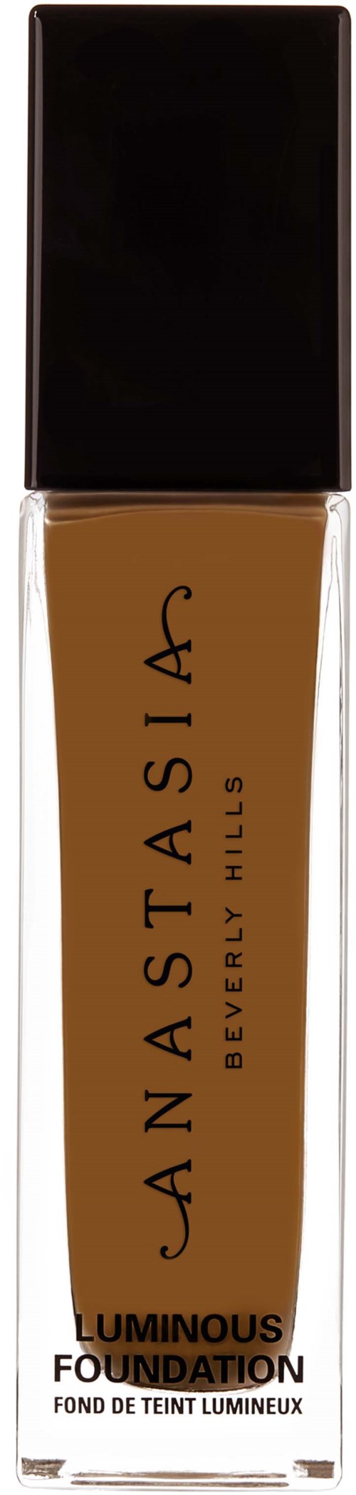 En flaska av foundation från Anastasia Beverly Hills med etiketten Luminous Foundation och svart lock.