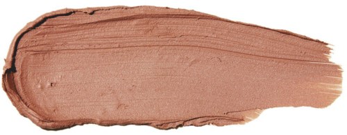 Ein Klecks brauner Make-up- oder Foundation-Substanz auf schwarzem Hintergrund.