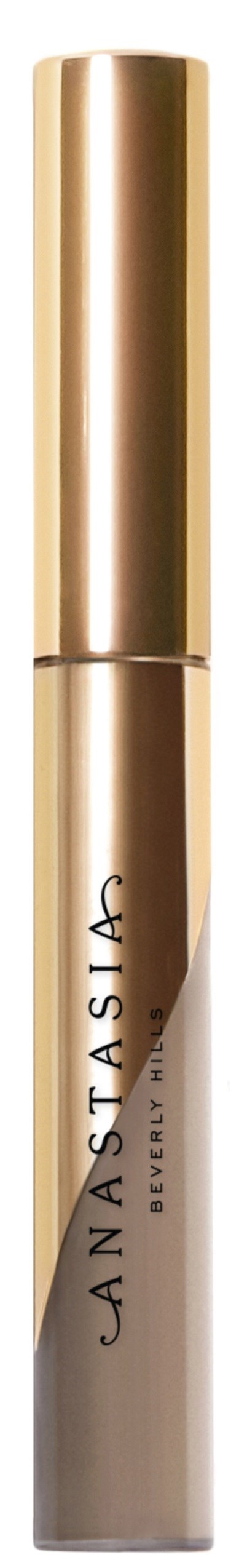 Ein Röhrchen mit goldener Kappe und hellfarbenem Körper, beschriftet 'Anastasia Beverly Hills'.