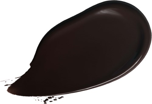 En svart vätska eller gelé med en glänsande, slät yta, formad som en tår, med några spillda droppar i närheten.