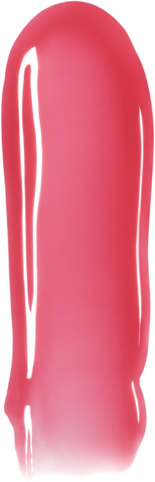 Lang roze lippenstift of lipgloss tube met glanzende afwerking.