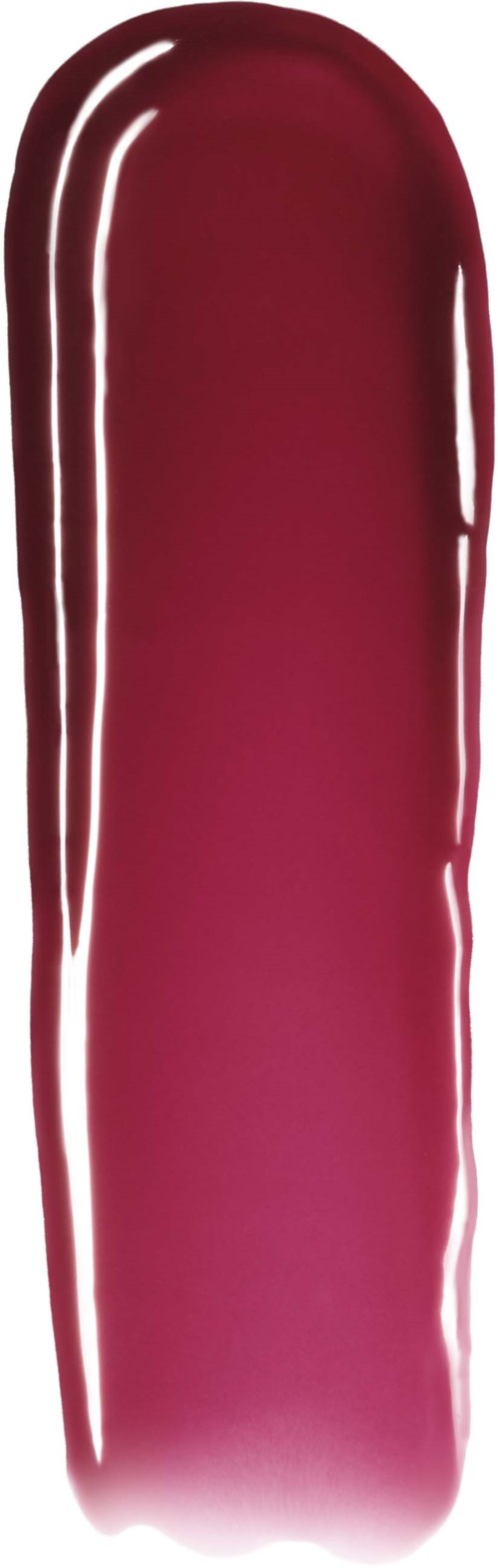 Een close-up van een cilindrische nagellakborstel met dieprode nagellak.