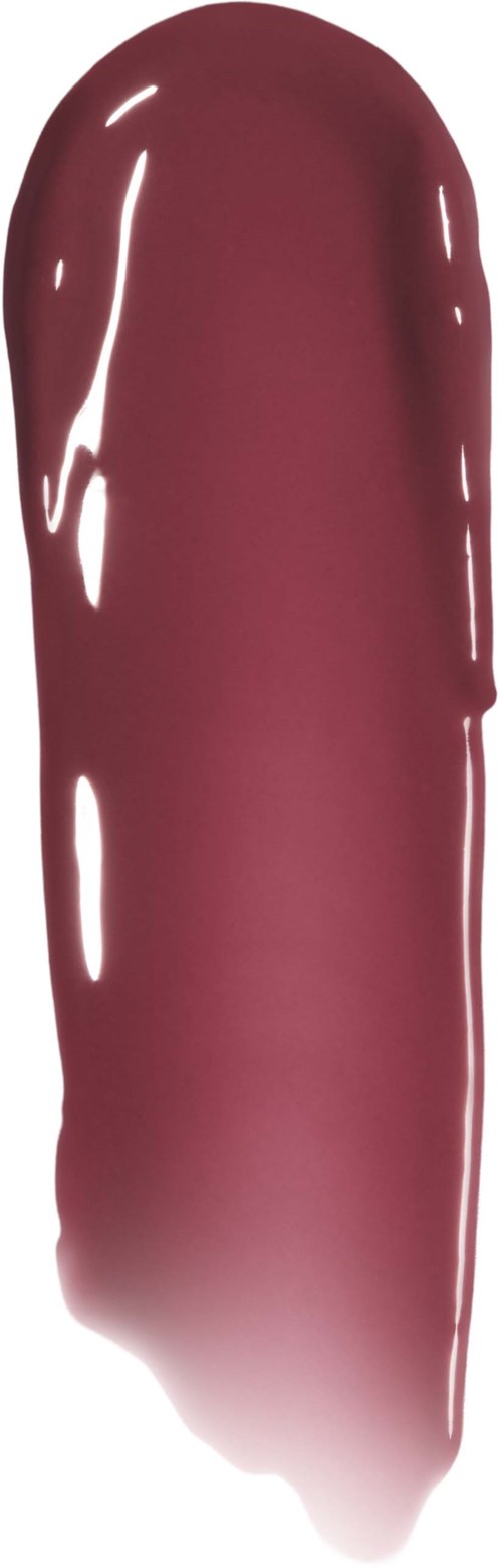 Een swatch van matte mauve lipstick met soepele, egale kleur en een licht afgeronde punt.