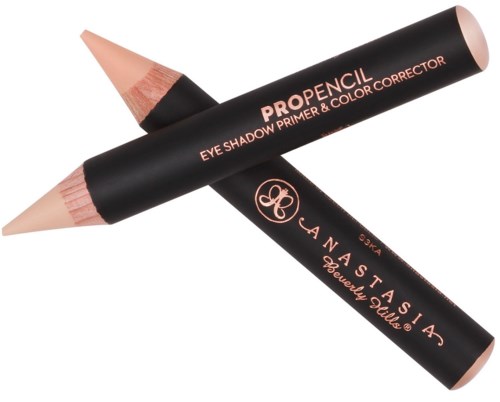 To sorte makeup-kridt, en mærket 'PRO PENCIL' til øjenskygge og concealer, den anden med blomstertekst.