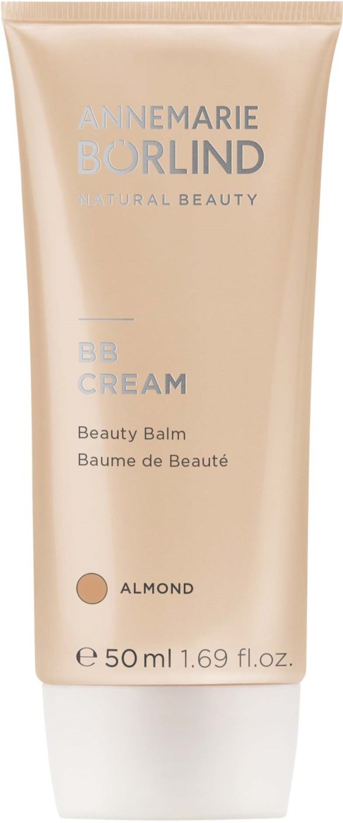 A beige tube of Annemarie Börlind BB Cream with almond scent, 50 ml capacity, labeled as a beauty balm.
