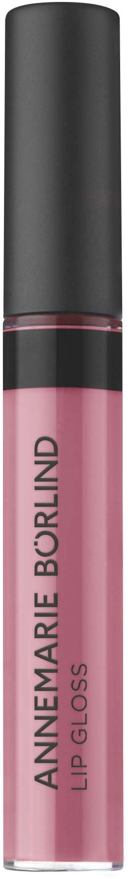Pink lip gloss with a black cap, labeled 'AnneMarie Bourlind Lip Gloss'.