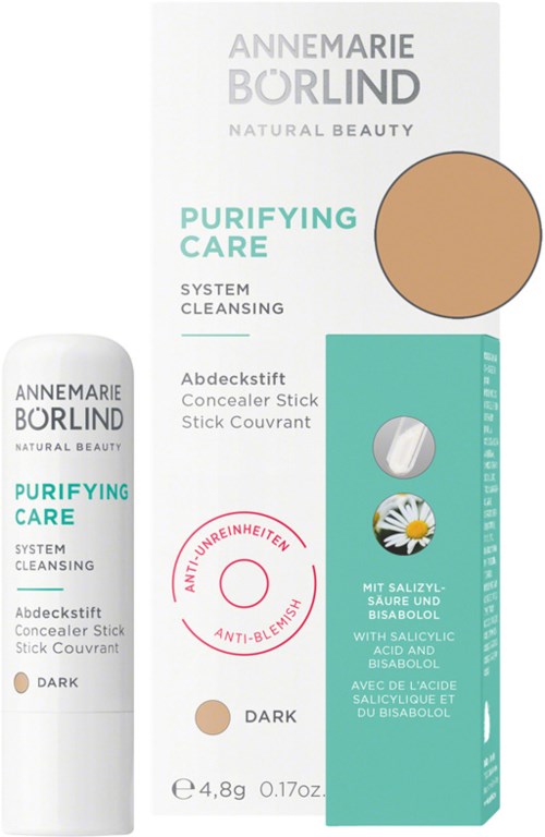 Förpackning och penna med Annemarie Borlind Renande Vård under-eye concealer med salicylsyra och bisabolol för huden.