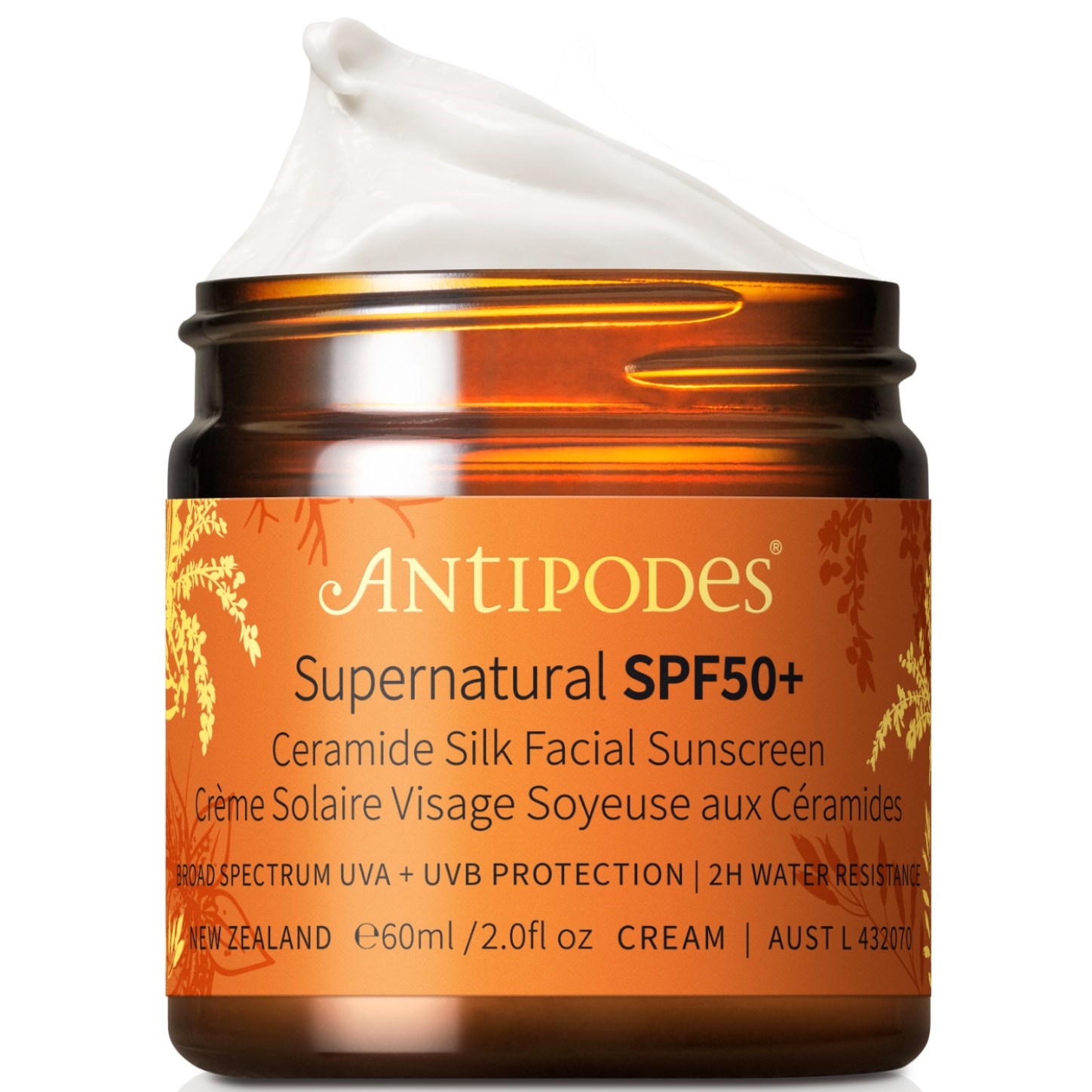 Antipodes Supernatural SPF50 Ceramide Silk Facial Sunscreen 60 ml billede