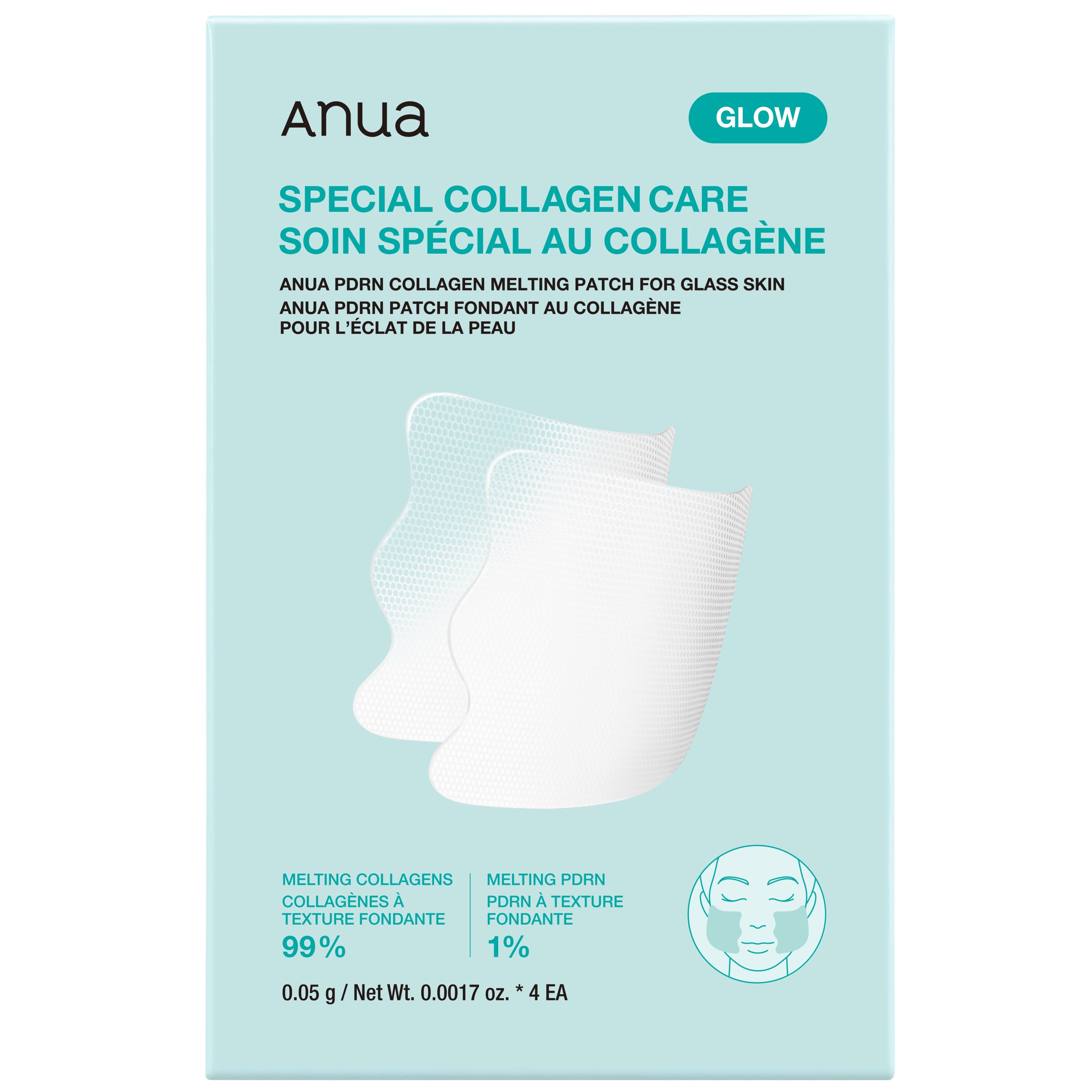 Anua PDRN Collagen Melting Patch For Glass Skin 4 pcs