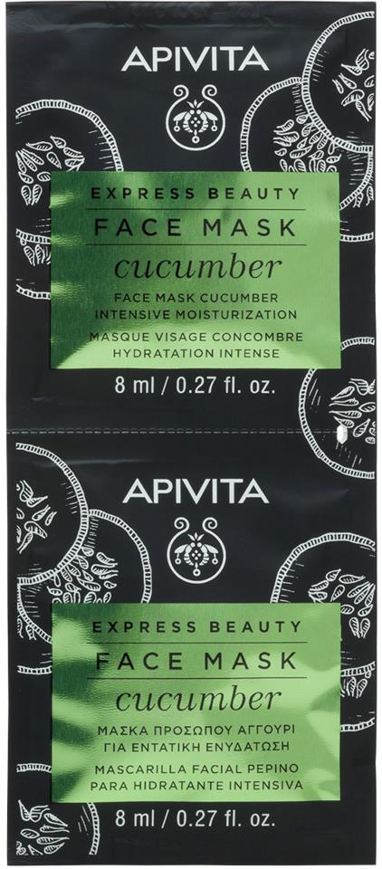 APIVITA Face Mask for Intensive Moisturization with Cucumber 2X8 ml