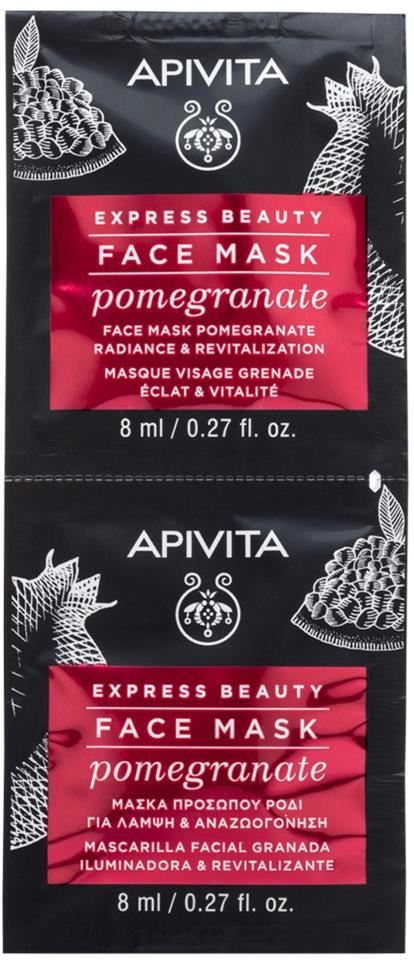 APIVITA Face Mask for Radiance & Revitalization with Pomegranate 2X8 ml