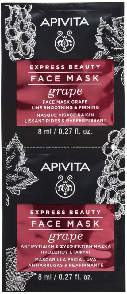 APIVITA Line Smoothing & Firming Face Mask with Grape 2X8 ml