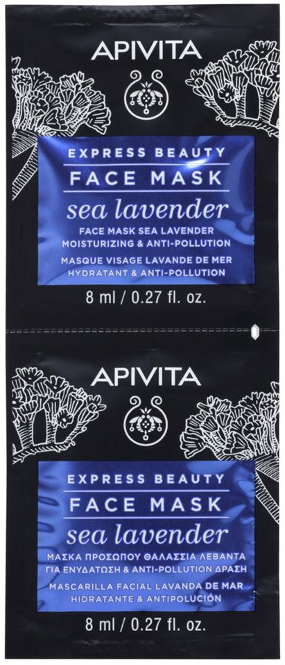 APIVITA Moisturizing & Anti-pollution Face Mask with Sea Lavender 2X8 ml