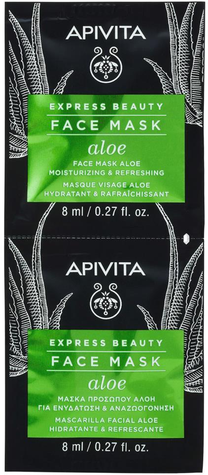 APIVITA Moisturizing & Refreshing Face Mask with Aloe 2X8 ml