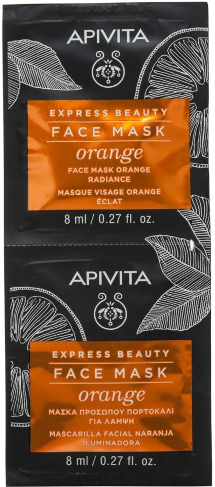 APIVITA Radiance Face Mask with Orange 2X8 ml