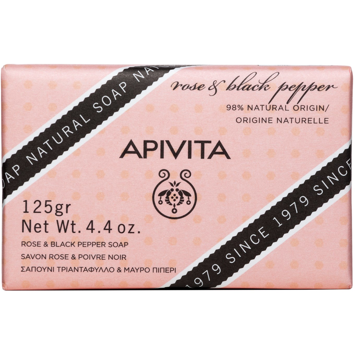 Bilde av Apivita Natural Soap Soap With Rose & Black Pepper 125 Ml