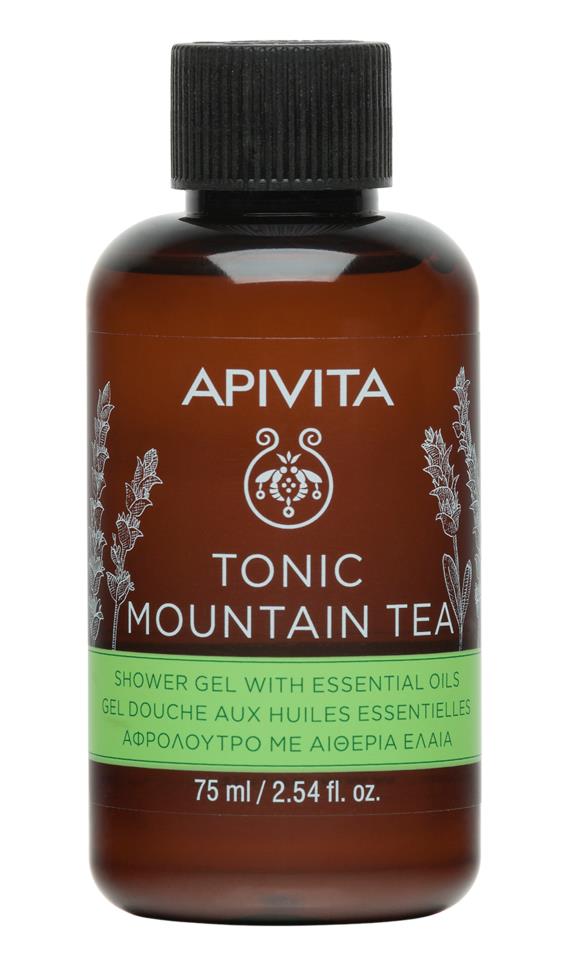 APIVITA Travel Size Shower Gel with Essential Oils with Mountain Tea 75 ml